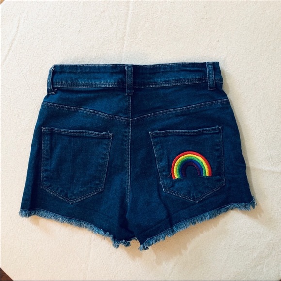 ModCloth Denim Cutoff Rainbow 🌈 Shorts XS - Picture 8 of 10